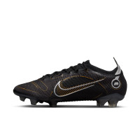 Nike Mercurial 14 Vapor Elite Gras Voetbalschoenen (FG) Zwart Donkergrijs Goud