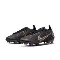 Nike Mercurial 14 Vapor Elite Gras Voetbalschoenen (FG) Zwart Donkergrijs Goud