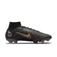 Nike Mercurial Superfly Elite Grass Football Shoes (FG) Black Dark Grey Gold