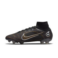 Nike Mercurial Superfly Elite Grass Football Shoes (FG) Black Dark Grey Gold