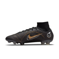 Nike Mercurial Superfly Elite Grass Football Shoes (FG) Black Dark Grey Gold