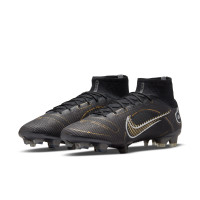 Nike Mercurial Superfly Elite Grass Football Shoes (FG) Black Dark Grey Gold