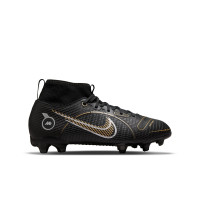 Nike Mercurial Superfly 8 Academy Grass /Artificial Turf Football Shoes (MG) Kids Black Dark Grey Gold - KNVBshop.nl