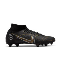 Nike Mercurial Superfly 8 Academy Grass/Artificial Grass Football Shoes (MG) Black Dark Grey Gold - KNVBshop.nl