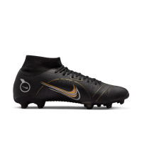 Nike Mercurial Superfly 8 Academy Gras / Kunstgras Voetbalschoenen (MG) Zwart Donkergrijs Goud - KNVBshop.nl