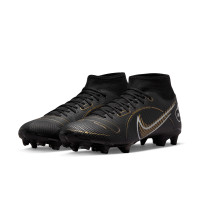 Nike Mercurial Superfly 8 Academy Gras / Kunstgras Voetbalschoenen (MG) Zwart Donkergrijs Goud - KNVBshop.nl