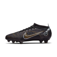 Nike Mercurial Vapor 14 Pro Gras Voetbalschoenen (FG) Zwart Donkergrijs Goud - KNVBshop.nl