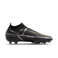 Nike Phantom GT Elite 2 DF Gras Voetbalschoenen (FG) Zwart Donkergrijs Goud