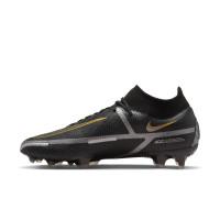 Nike Phantom GT Elite 2 DF Gras Voetbalschoenen (FG) Zwart Donkergrijs Goud