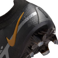 Nike Phantom GT Elite 2 DF Gras Voetbalschoenen (FG) Zwart Donkergrijs Goud