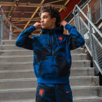 Nike Nederland Club Hooded Full-Zip Trainingspak 2022-2024 Blauw Zwart