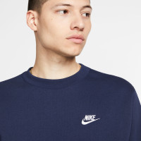 Nike Sportswear Club Crew Sweater Fleece Dark Blue White