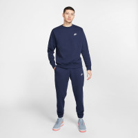 Nike Sportswear Club Crew Sweater Fleece Dark Blue White