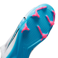 Nike Zoom Mercurial Vapor 15 Academy Laceless Grass/Artificial Grass Football Shoes (MG) Kids White Bright Blue Hot Pink