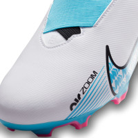 Nike Zoom Mercurial Superfly 9 Academy Laceless Grass/Artificial Grass Football Shoes (MG) Kids White Bright Blue Hot Pink