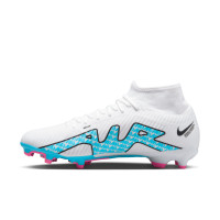 Nike Zoom Mercurial Superfly 9 Academy Grass/ Artificial Grass Football Shoes (MG) White Blue Pink