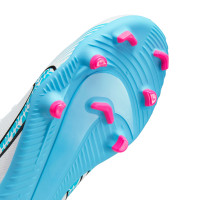 Nike Mercurial Superfly 9 Club Grass/ Artificial Grass Football Shoes (MG) Kids White Blue Pink