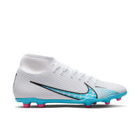 Nike Mercurial Superfly 9 Club Gras / Kunstgras Voetbalschoenen (MG) Wit Blauw Roze