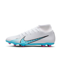 Nike Mercurial Superfly 9 Club Gras / Kunstgras Voetbalschoenen (MG) Wit Blauw Roze