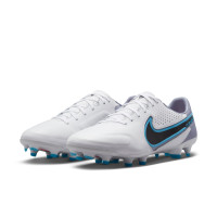 Nike Tiempo Legend 9 Pro Gras Football Shoes (FG) White Black Blue Pink