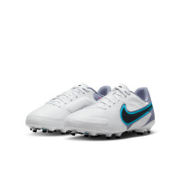 Nike Tiempo Legend 9 Academy Grass/Artificial Grass Football Shoes (MG) Kids White Black Blue Pink