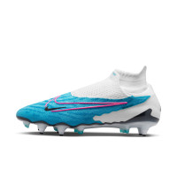 Nike Phantom GX Elite Dynamic Fit Iron Nop Football Shoes (SG) Anti-Clog Blue Pink White