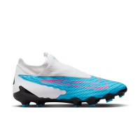 Nike Phantom GX Academy Dynamic Fit Gras / Kunstgras Voetbalschoenen (MG) Blauw Roze Wit