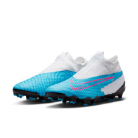 Nike Phantom GX Academy Dynamic Fit Gras / Kunstgras Voetbalschoenen (MG) Blauw Roze Wit