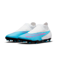 Nike Phantom GX Club Dynamic Fit Gras / Kunstgras Voetbalschoenen (MG) Blauw Roze Wit