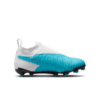 Nike Phantom GX Academy Dynamic Fit Gras / Kunstgras Voetbalschoenen (MG) Kids Blauw Roze Wit