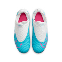 Nike Phantom GX Academy Dynamic Fit Gras / Kunstgras Voetbalschoenen (MG) Kids Blauw Roze Wit