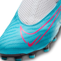 Nike Phantom GX Academy Dynamic Fit Gras / Kunstgras Voetbalschoenen (MG) Kids Blauw Roze Wit