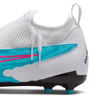 Nike Phantom GX Academy Dynamic Fit Gras / Kunstgras Voetbalschoenen (MG) Kids Blauw Roze Wit