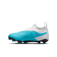 Nike Phantom GX Academy Dynamic Fit Gras / Kunstgras Voetbalschoenen (MG) Kids Blauw Roze Wit