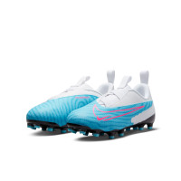 Nike Phantom GX Academy Gras / Kunstgras Voetbalschoenen (MG) Kids Blauw Roze Wit Blauw