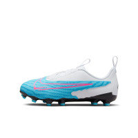 Nike Phantom GX Academy Gras / Kunstgras Voetbalschoenen (MG) Kids Blauw Roze Wit Blauw