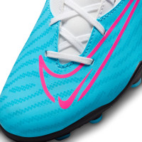 Nike Phantom GX Club Dynamic Fit Gras / Kunstgras Voetbalschoenen (MG) Kids Blauw Roze Wit