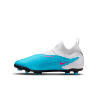 Nike Phantom GX Club Dynamic Fit Gras / Kunstgras Voetbalschoenen (MG) Kids Blauw Roze Wit