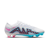 Nike Zoom Mercurial Vapor 15 Elite Grass Football Shoes (FG) White Blue Pink