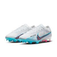 Nike Zoom Mercurial Vapor 15 Elite Grass Football Shoes (FG) White Blue Pink