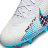 Nike Zoom Mercurial Superfly 9 Elite Iron Stud Football Shoes (SG) Anti-Clog White Blue Pink