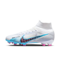 Nike Zoom Mercurial Superfly 9 Pro Grass Football Shoes (FG) White Blue Pink