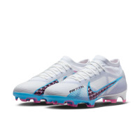 Nike Zoom Mercurial Vapor 15 Pro Grass Football Shoes (FG) White Blue Pink