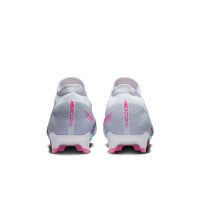 Nike Zoom Mercurial Vapor 15 Pro Gras Voetbalschoenen (FG) Wit Blauw Roze