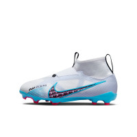 Nike Zoom Mercurial Superfly 9 Pro Gras Voetbalschoenen (FG) Kids Wit Blauw Roze