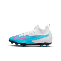 Nike Phantom GX Club Dynamic Fit Gras / Kunstgras Voetbalschoenen (MG) Kids Blauw Roze Wit