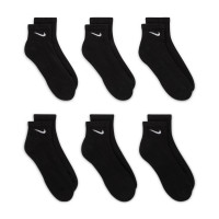 Nike Everyday Ankle Sports Socks Cushioned 6-Pack Black White