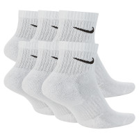 Nike Everyday Ankle Sports Socks Cushioned 6-Pack White Black