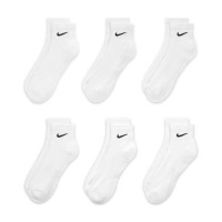 Nike Everyday Enkel Sportsokken Cushioned 6-Pack Wit Zwart