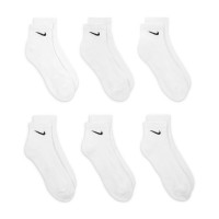 Nike Everyday Enkel Sportsokken Cushioned 6-Pack Wit Zwart